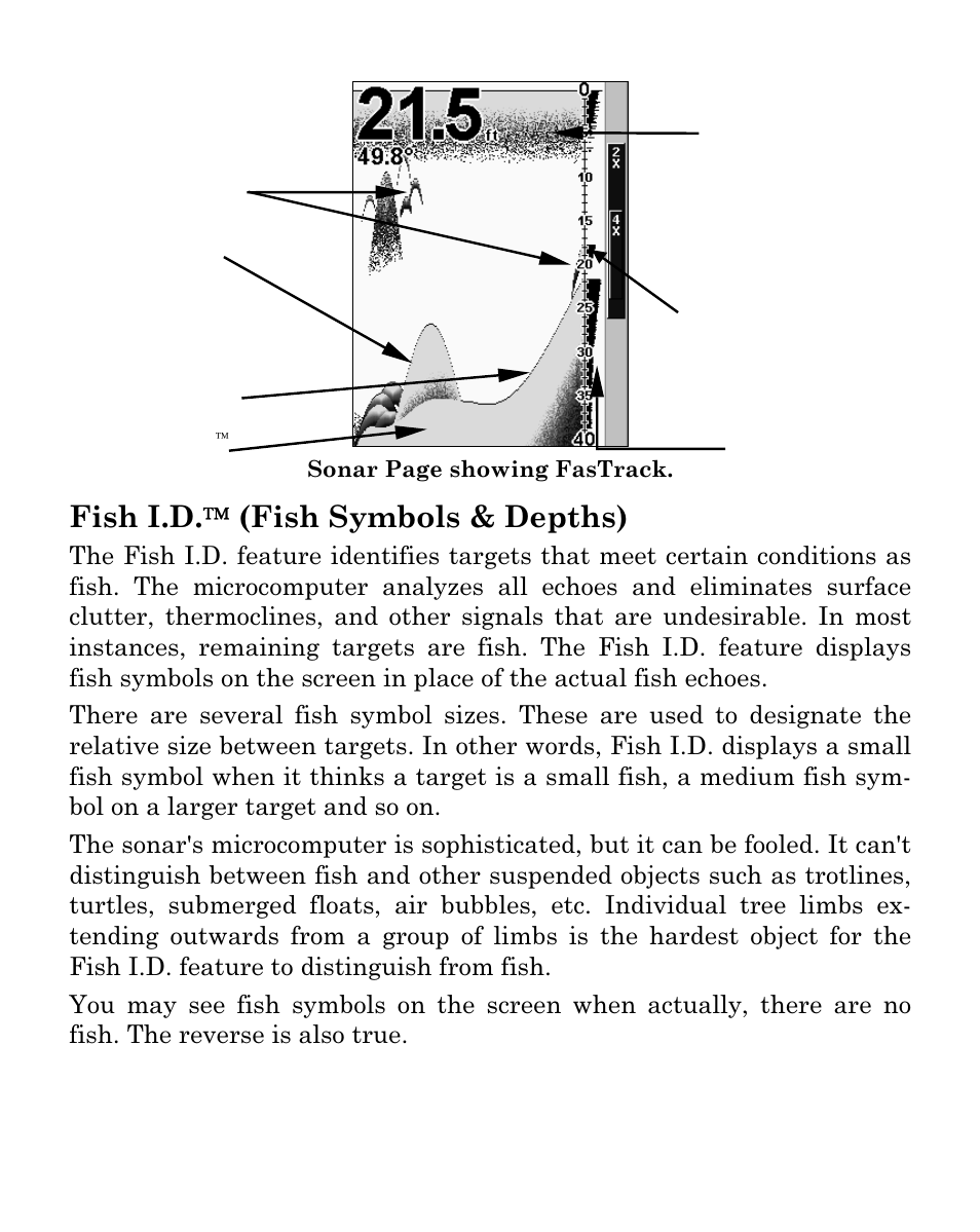 Fish i.d.  (fish symbols & depths) | Eagle Electronics FISHEASY 320C User Manual | Page 71 / 104