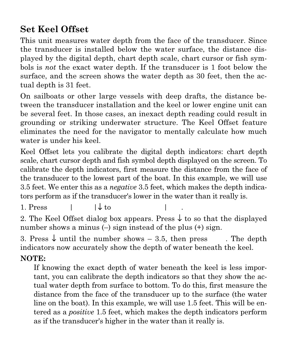 Set keel offset | Eagle Electronics FISHEASY 320C User Manual | Page 82 / 104