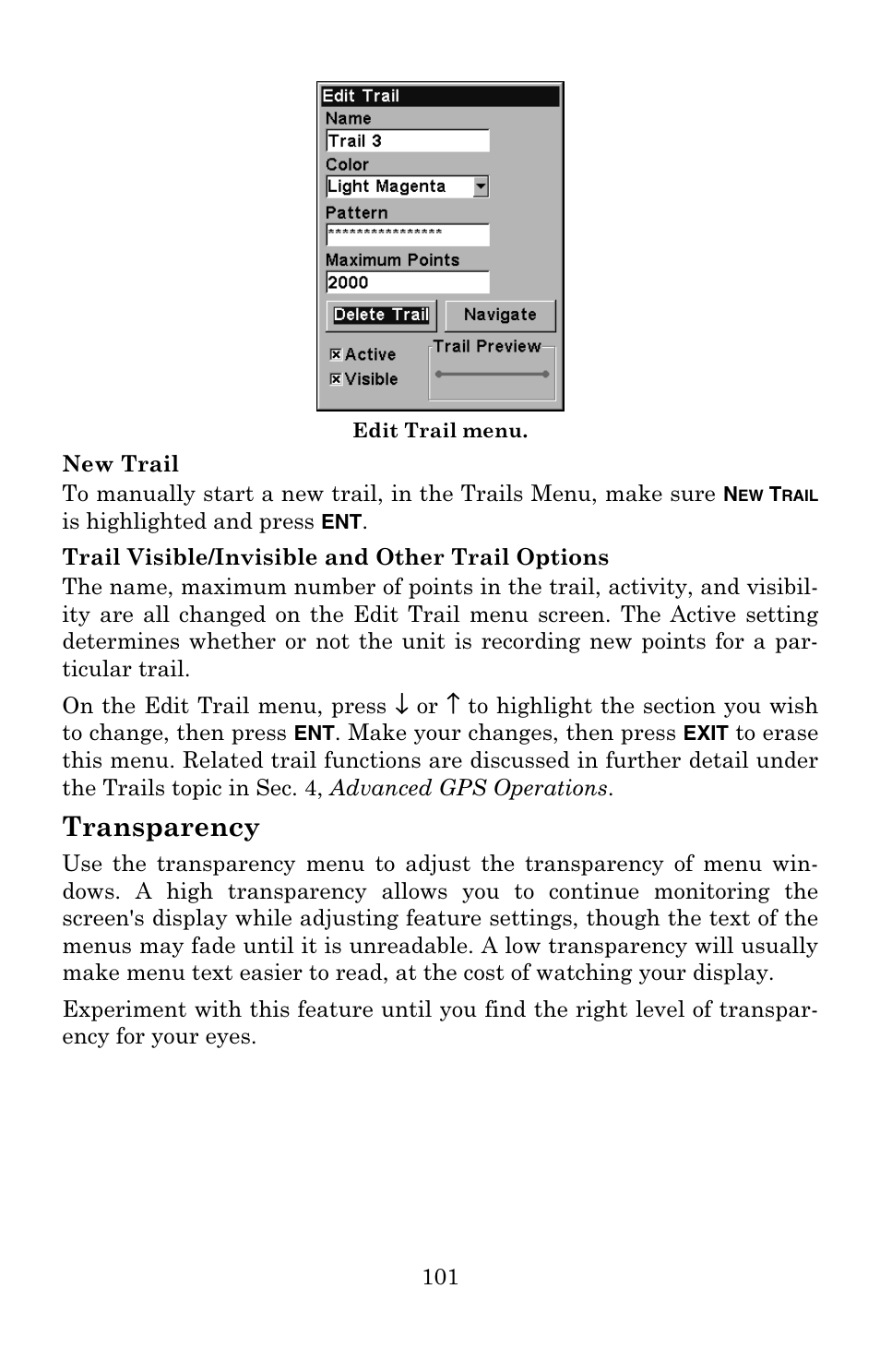 Transparency | Eagle Electronics IntelliMap 500C User Manual | Page 107 / 140