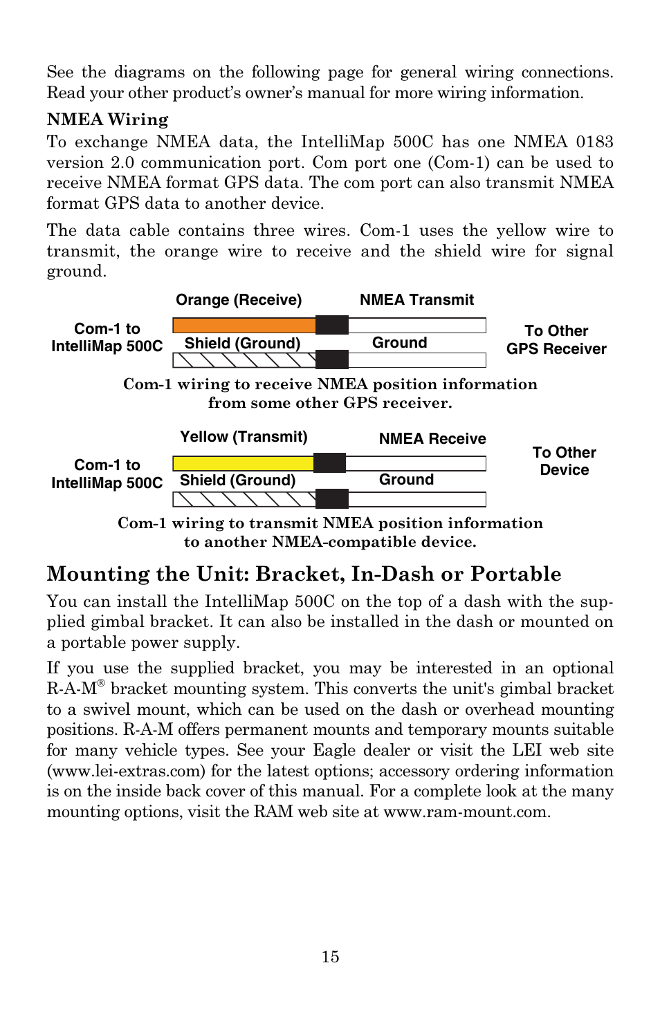 Mounting the unit: bracket, in-dash or portable | Eagle Electronics IntelliMap 500C User Manual | Page 21 / 140