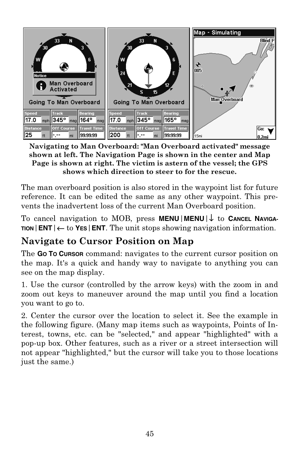 Navigate to cursor position on map | Eagle Electronics IntelliMap 500C User Manual | Page 51 / 140