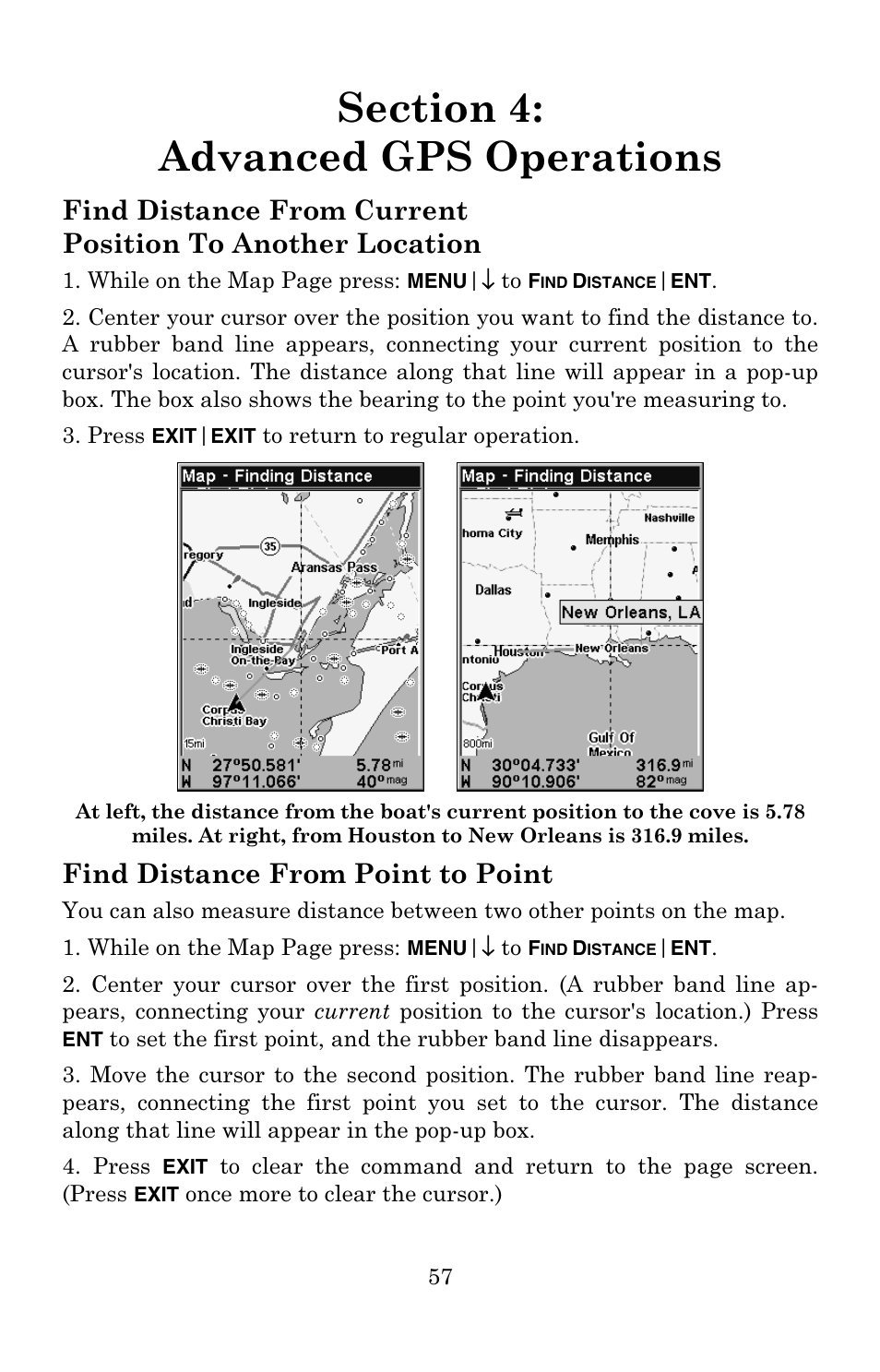 Find distance from point to point | Eagle Electronics IntelliMap 500C User Manual | Page 63 / 140