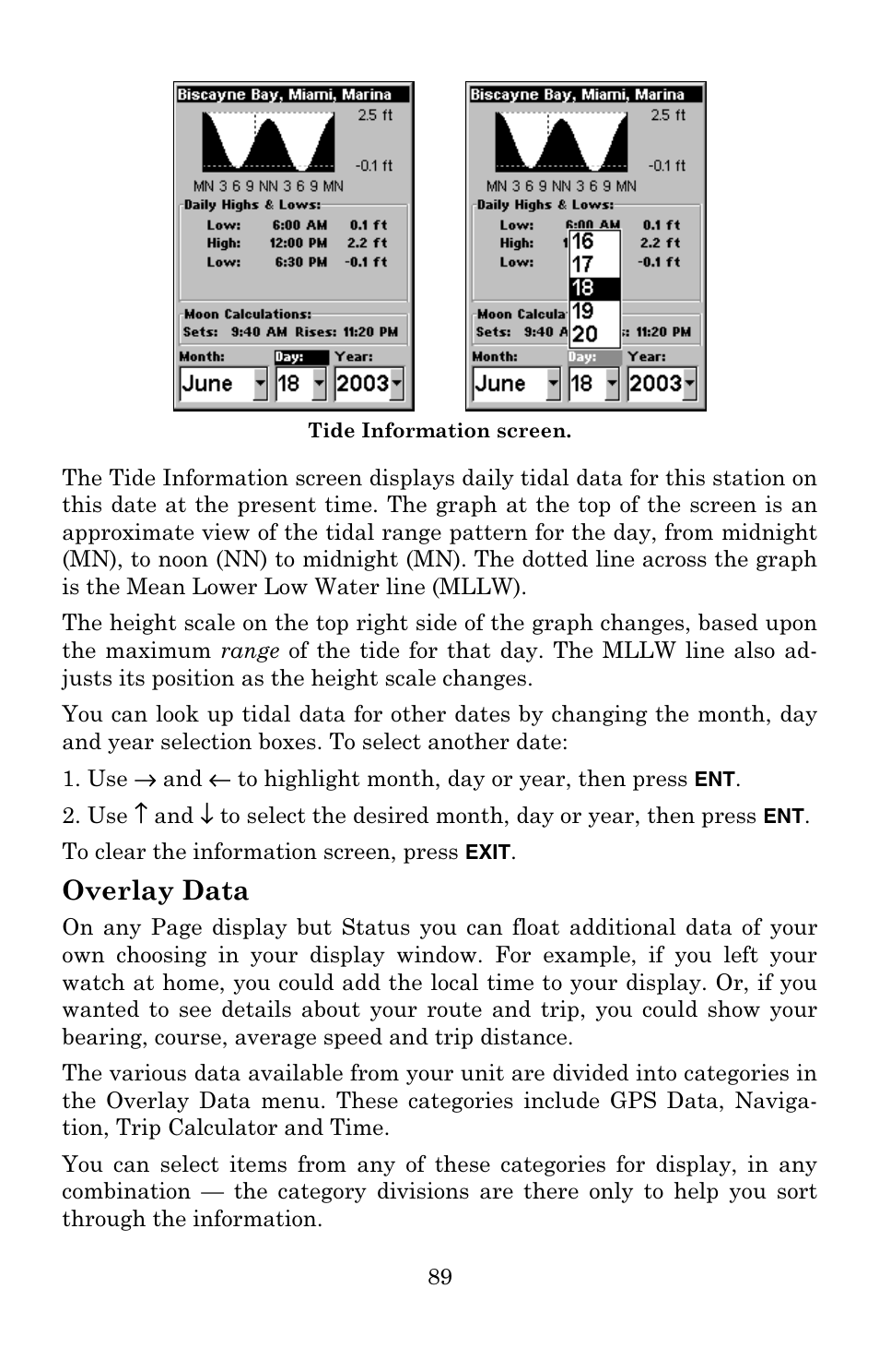 Overlay data | Eagle Electronics IntelliMap 500C User Manual | Page 95 / 140