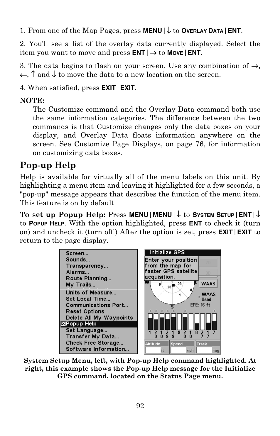 Pop-up help | Eagle Electronics IntelliMap 500C User Manual | Page 98 / 140