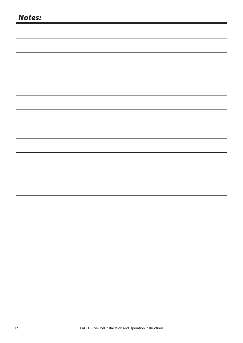 Eagle Electronics EVR-150 User Manual | Page 12 / 60