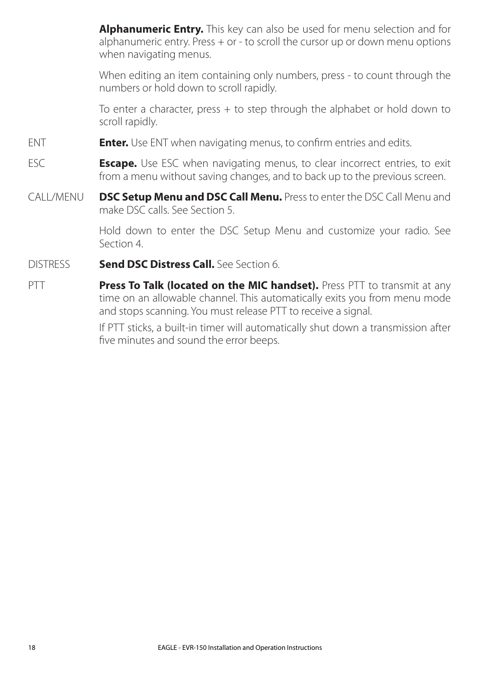 Eagle Electronics EVR-150 User Manual | Page 18 / 60