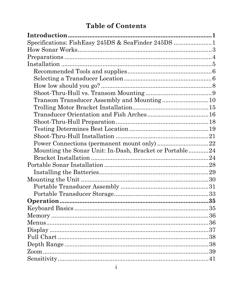 Eagle Electronics FISHEASY 245DS User Manual | Page 3 / 72