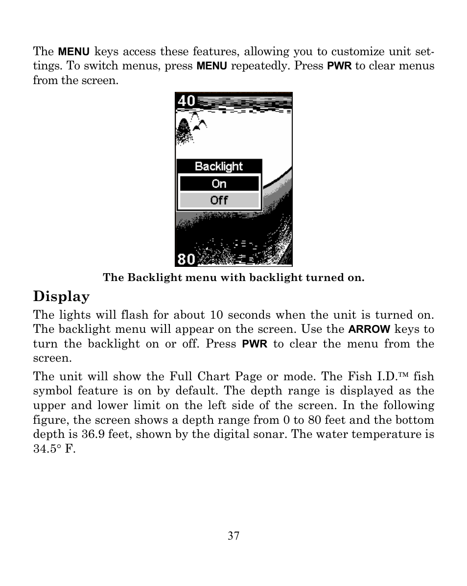 Display | Eagle Electronics FISHEASY 245DS User Manual | Page 41 / 72