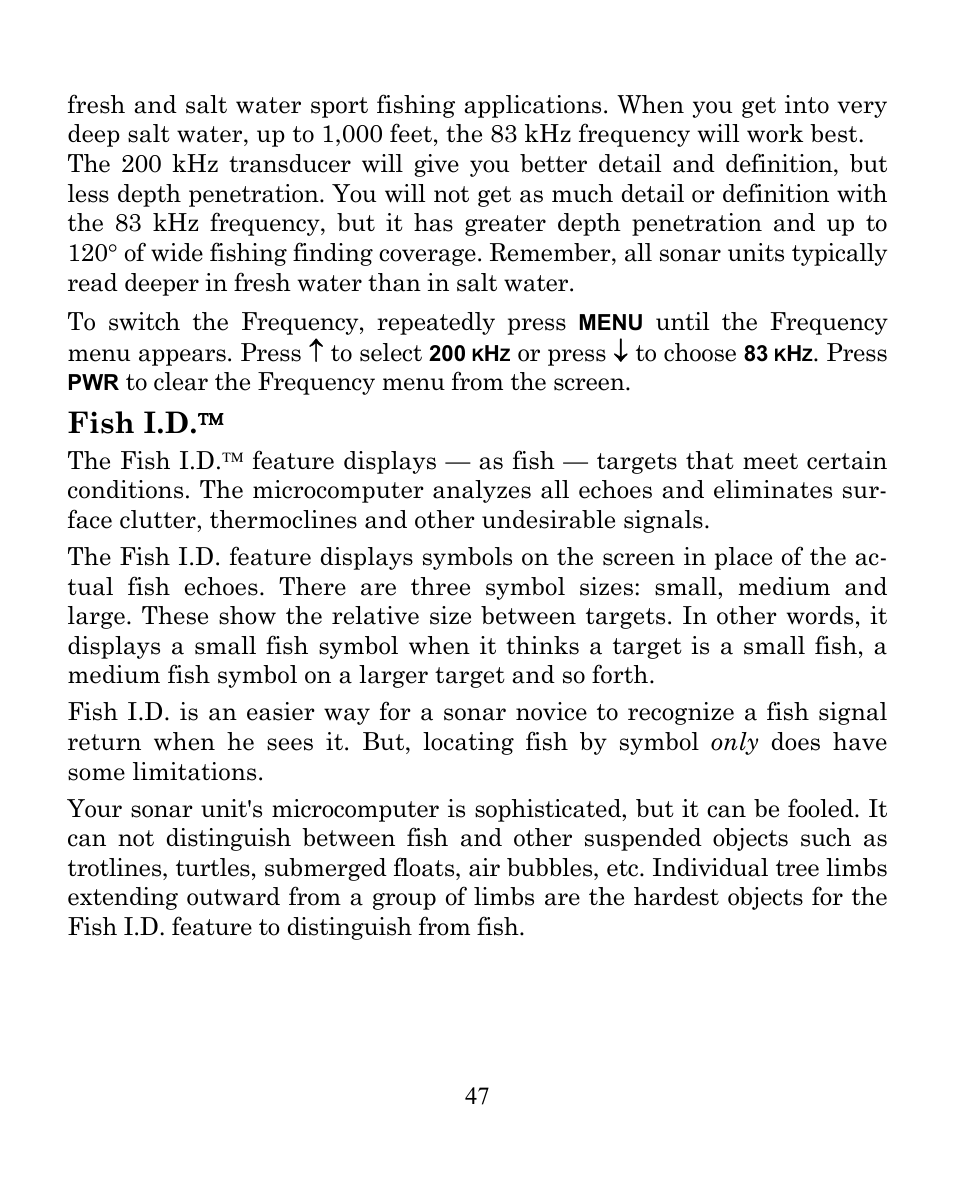 Fish i.d | Eagle Electronics FISHEASY 245DS User Manual | Page 51 / 72