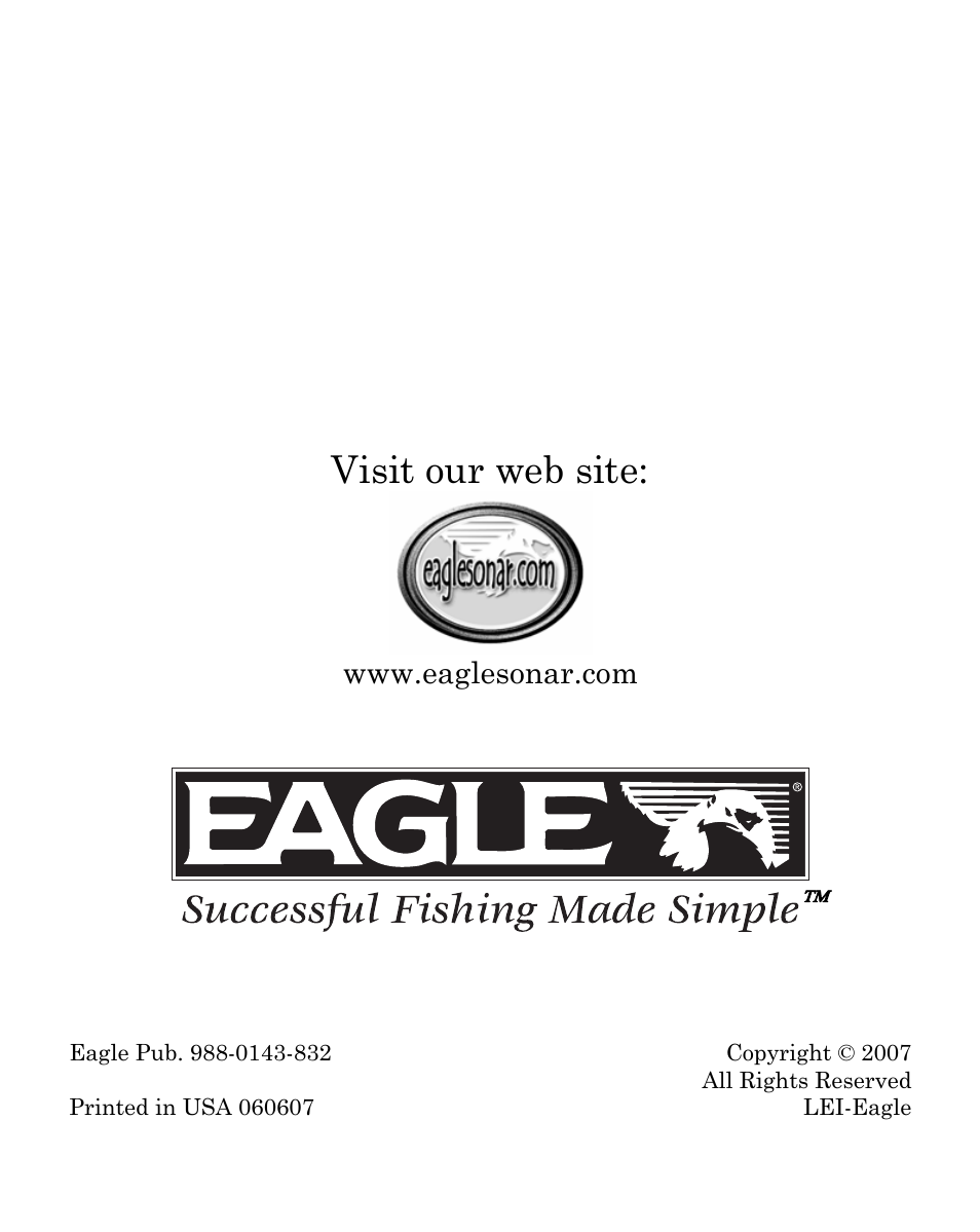 Visit our web site | Eagle Electronics FISHEASY 245DS User Manual | Page 72 / 72