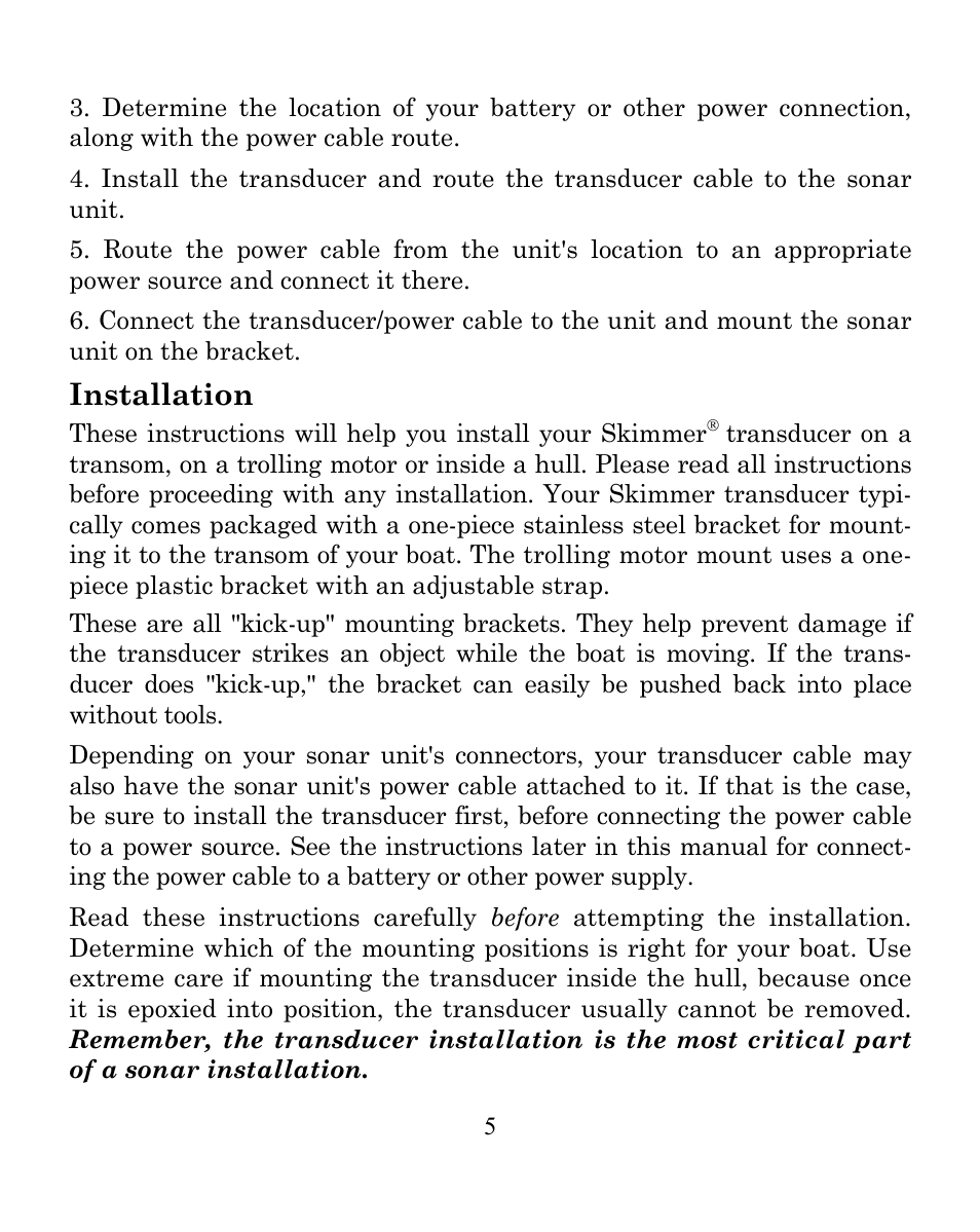 Installation | Eagle Electronics FISHEASY 245DS User Manual | Page 9 / 72