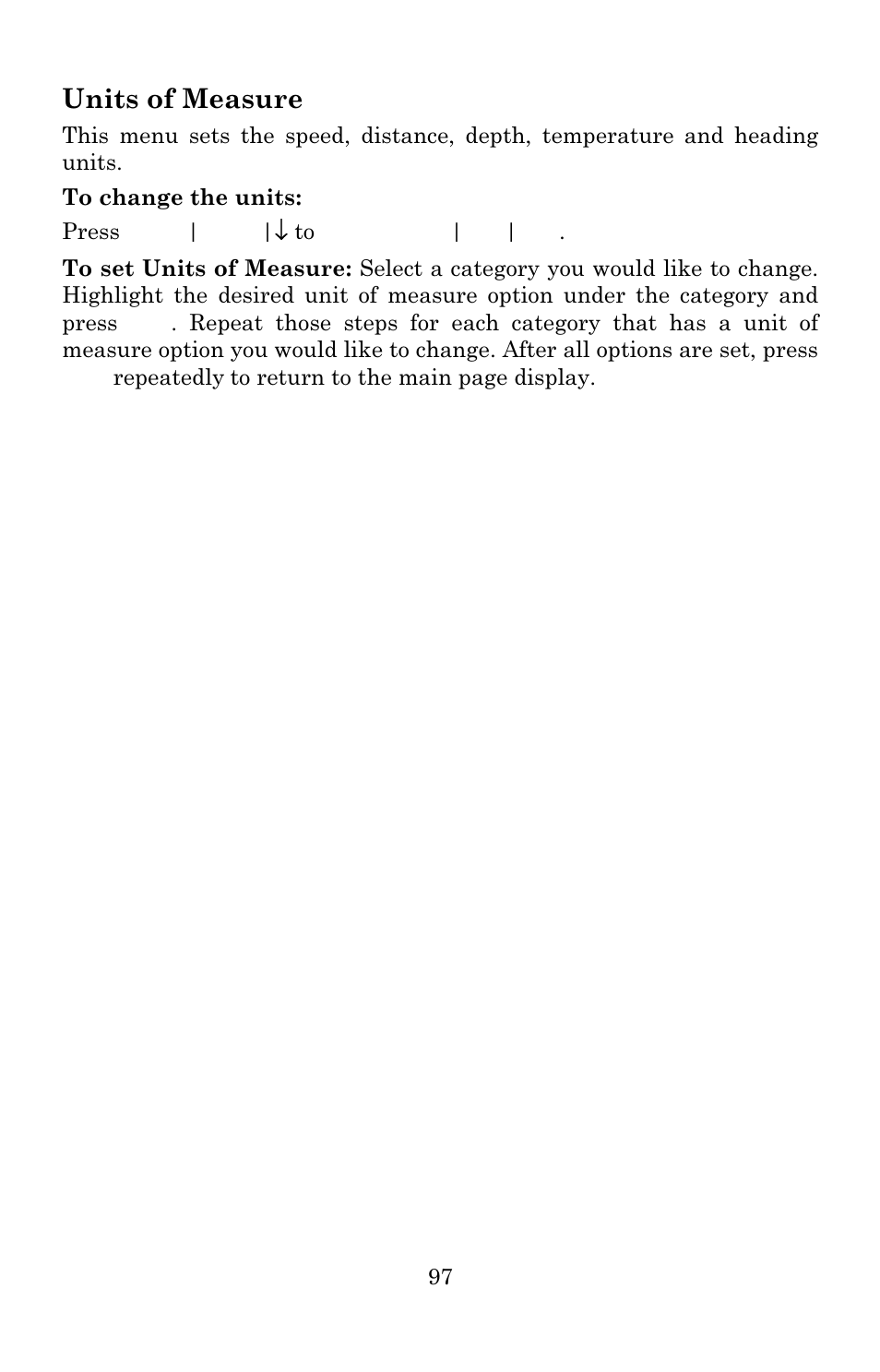 Units of measure | Eagle Electronics 642c iGPS User Manual | Page 103 / 132