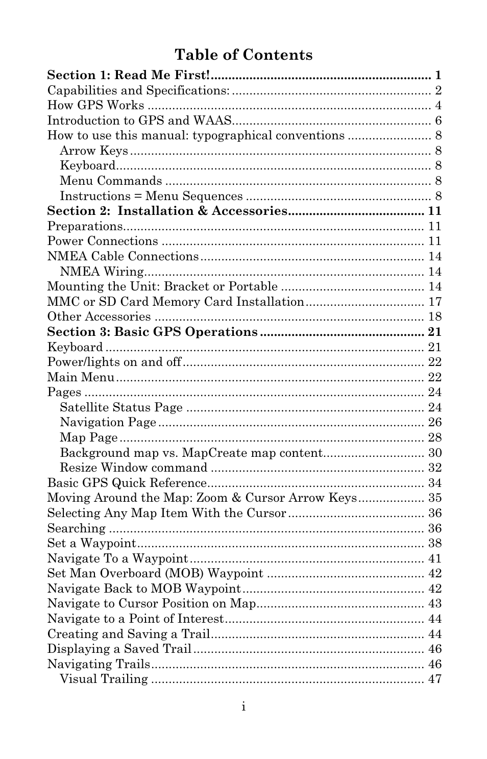 Eagle Electronics 642c iGPS User Manual | Page 3 / 132