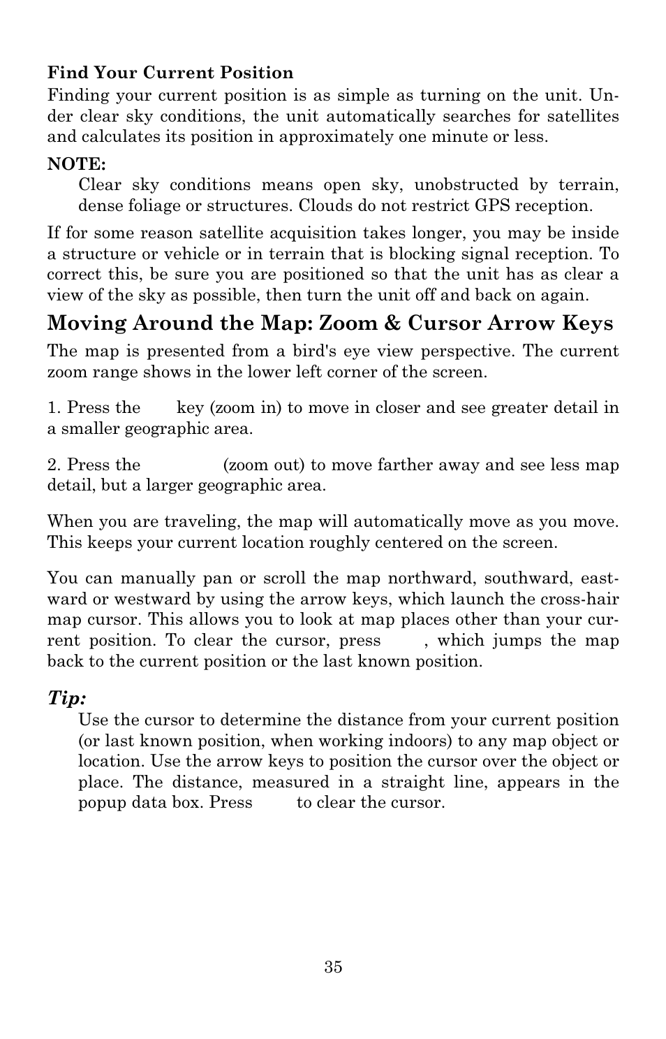 Moving around the map: zoom & cursor arrow keys | Eagle Electronics 642c iGPS User Manual | Page 41 / 132