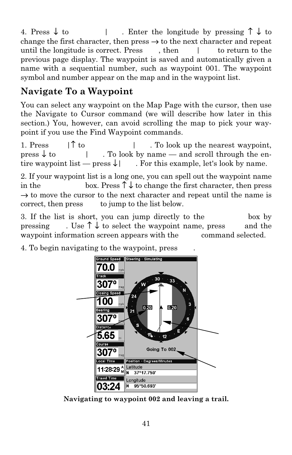 Navigate to a waypoint | Eagle Electronics 642c iGPS User Manual | Page 47 / 132