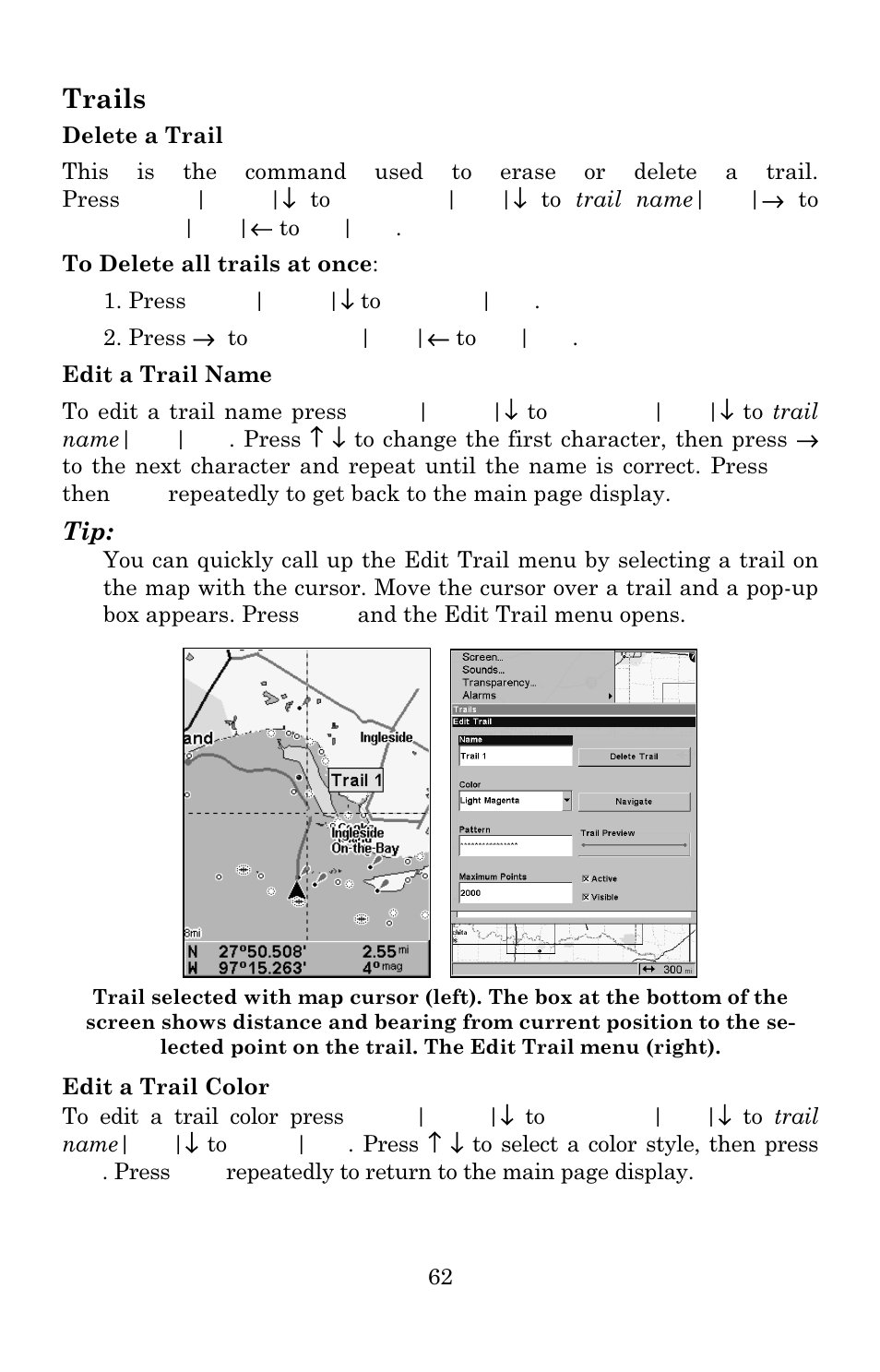 Trails | Eagle Electronics 642c iGPS User Manual | Page 68 / 132