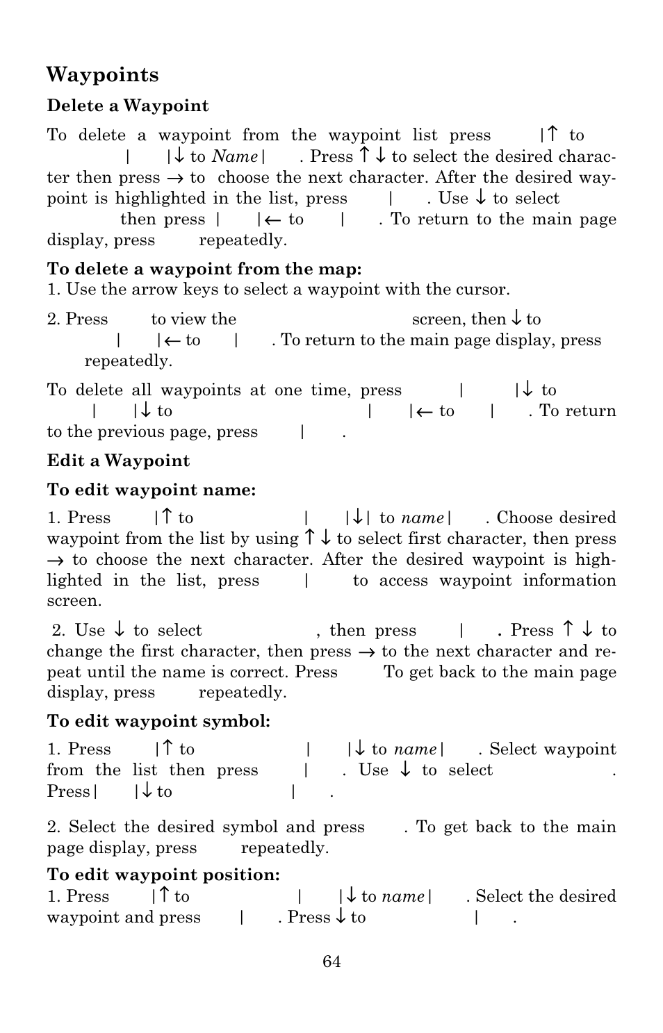 Waypoints | Eagle Electronics 642c iGPS User Manual | Page 70 / 132