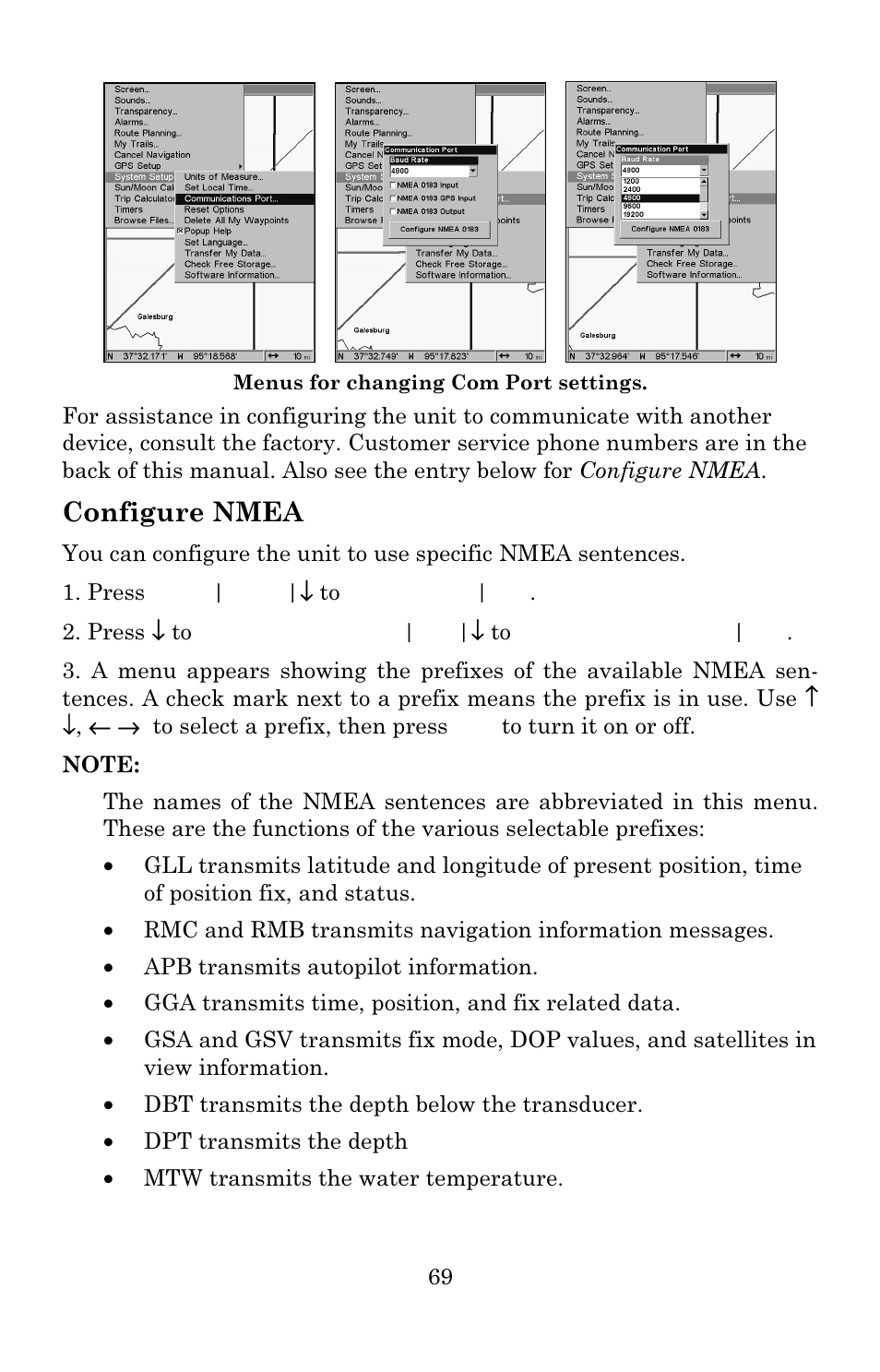 Configure nmea | Eagle Electronics 642c iGPS User Manual | Page 75 / 132