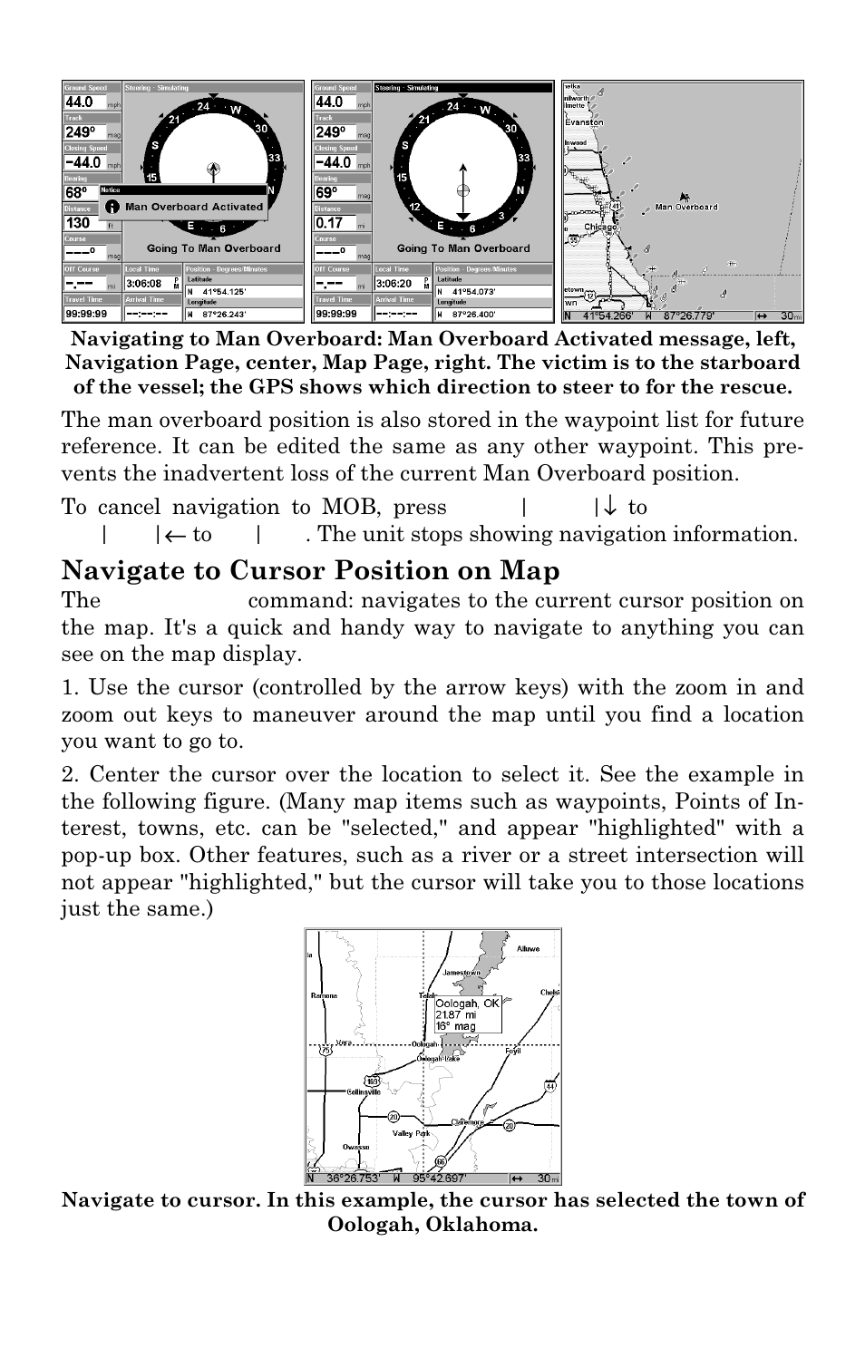 Navigate to cursor position on map | Eagle Electronics FishElite User Manual | Page 121 / 204