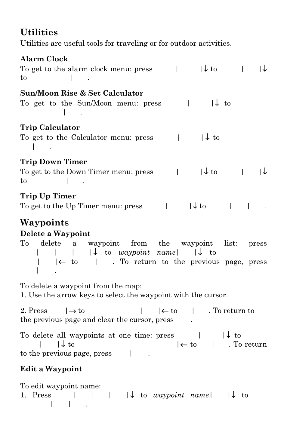 Utilities, Waypoints | Eagle Electronics FishElite User Manual | Page 141 / 204