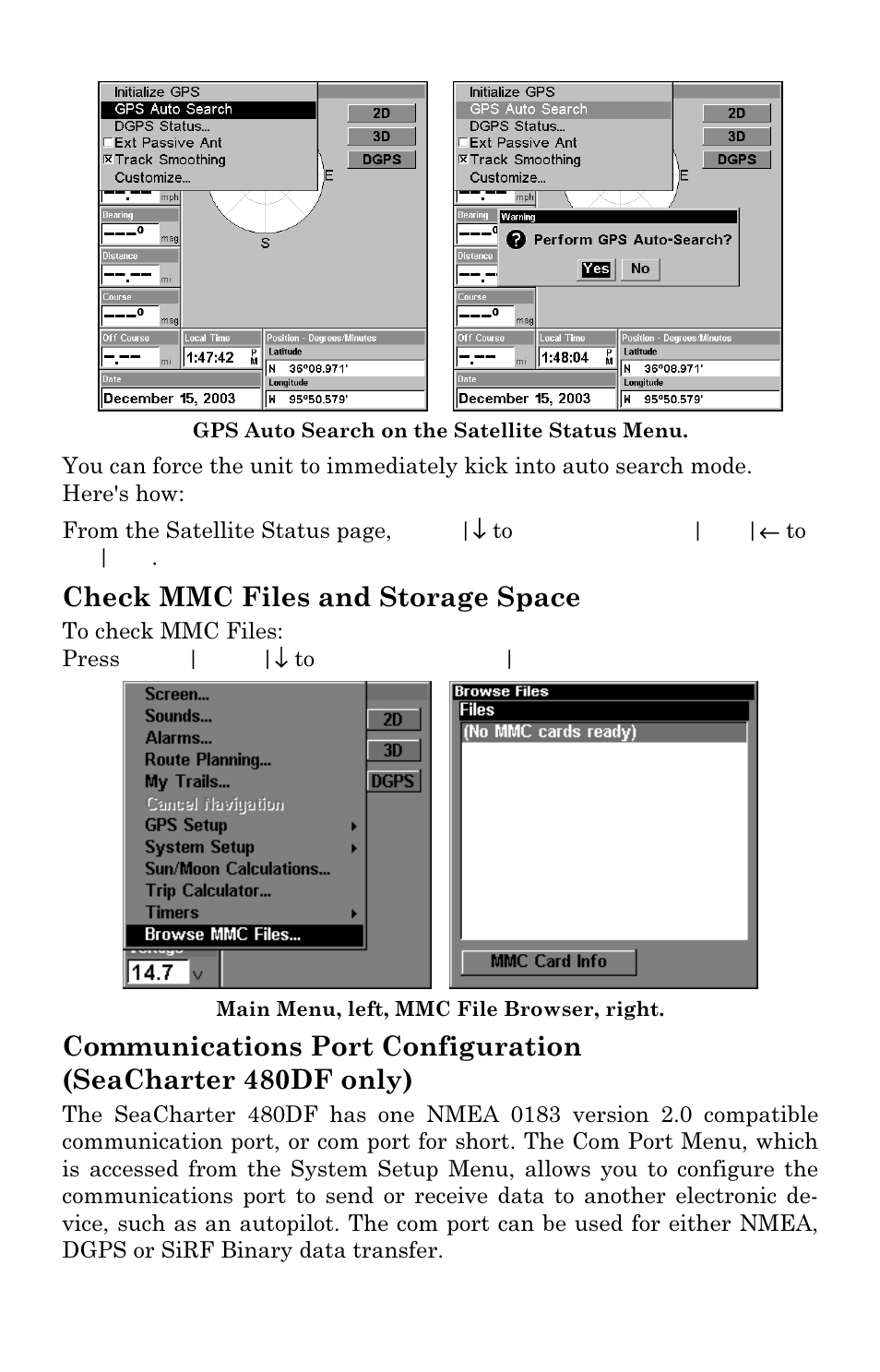 Check mmc files and storage space | Eagle Electronics FishElite User Manual | Page 147 / 204