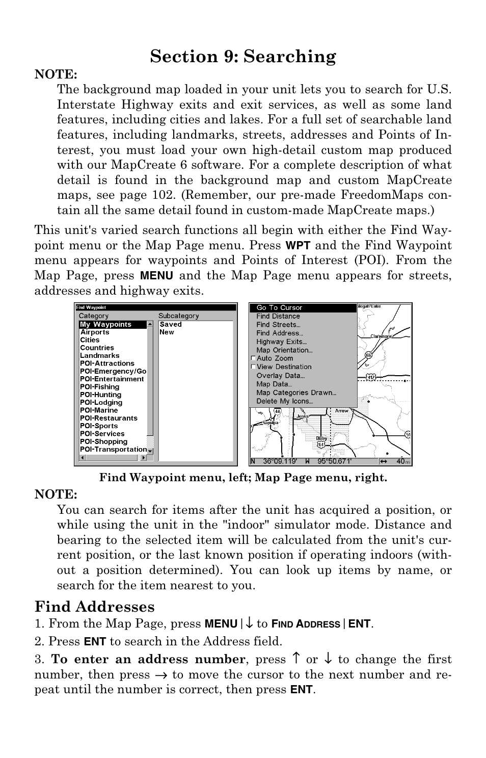 Find addresses | Eagle Electronics FishElite User Manual | Page 175 / 204