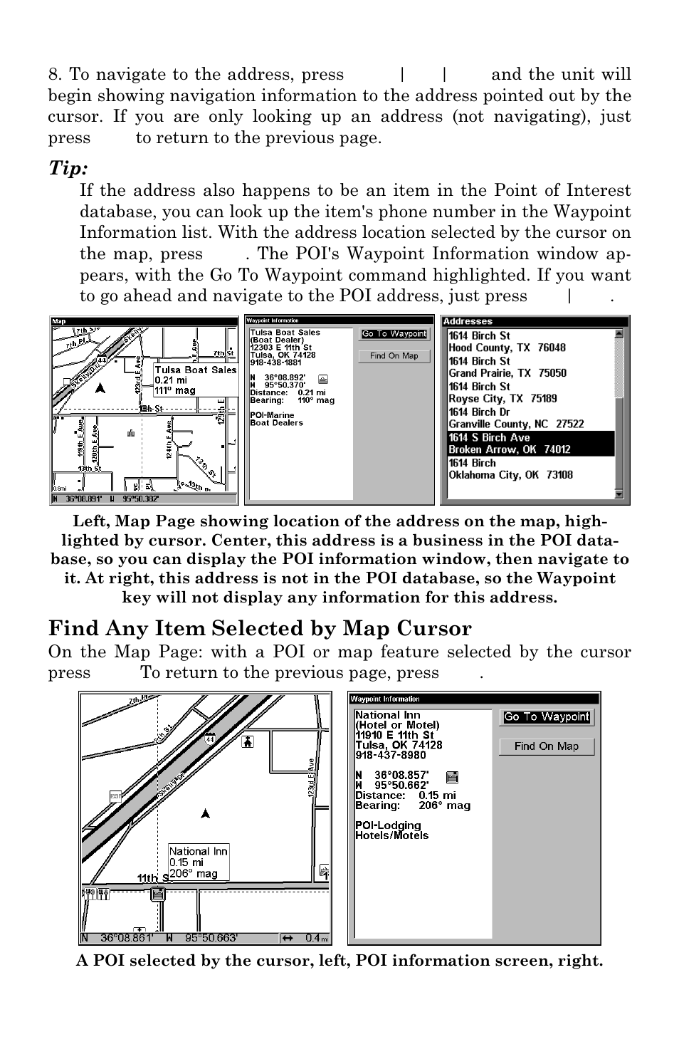 Find any item selected by map cursor | Eagle Electronics FishElite User Manual | Page 178 / 204