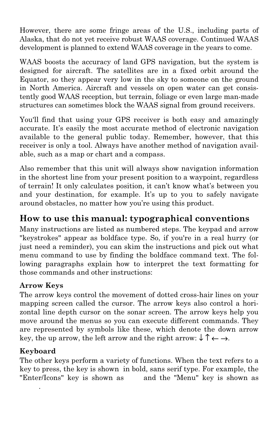 How to use this manual: typographical conventions | Eagle Electronics FishElite User Manual | Page 18 / 204