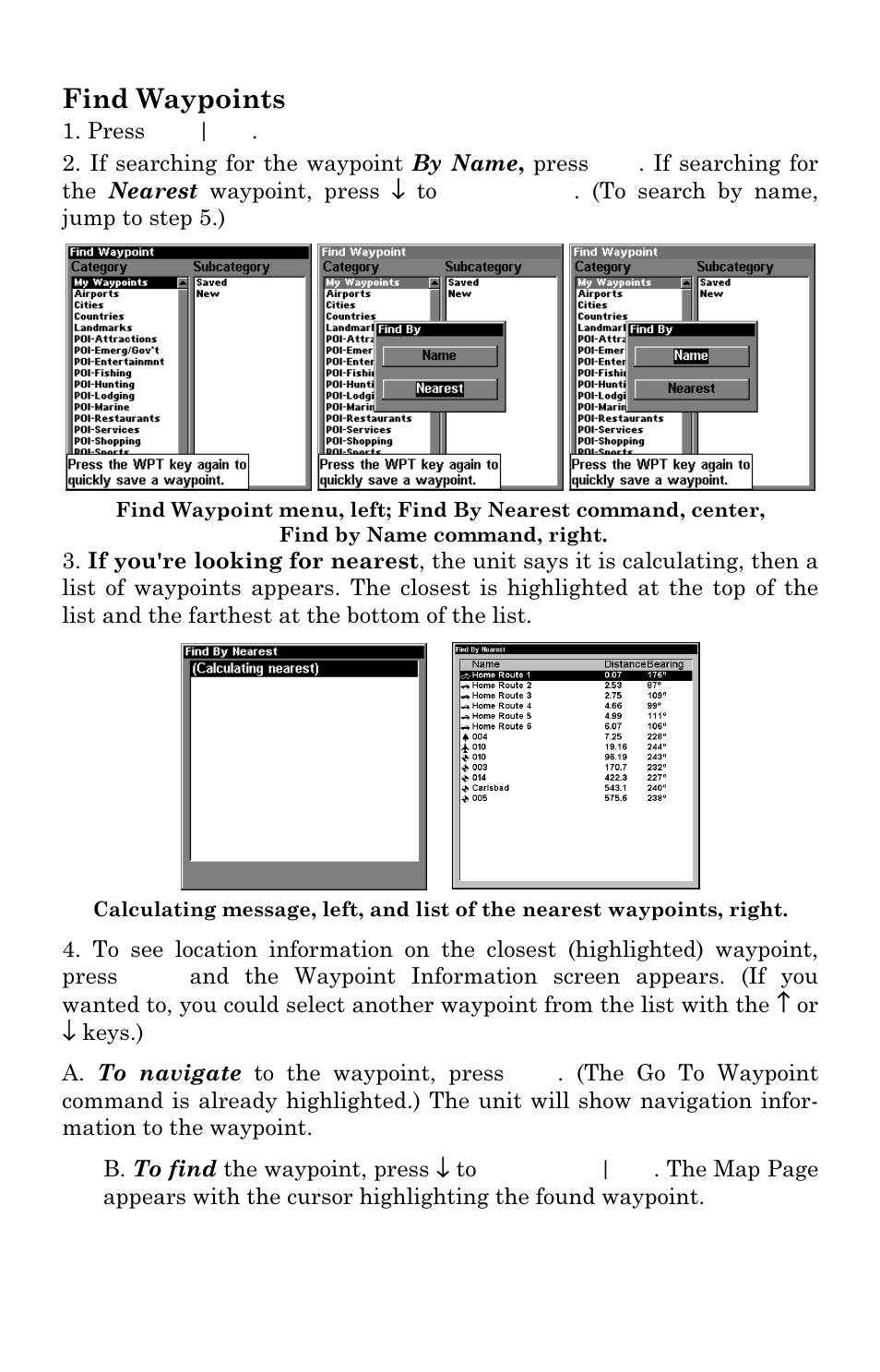 Find waypoints | Eagle Electronics FishElite User Manual | Page 187 / 204