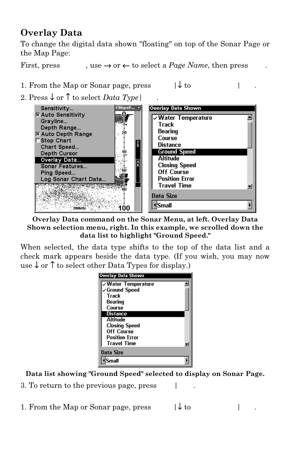 Overlay data | Eagle Electronics FishElite User Manual | Page 80 / 204