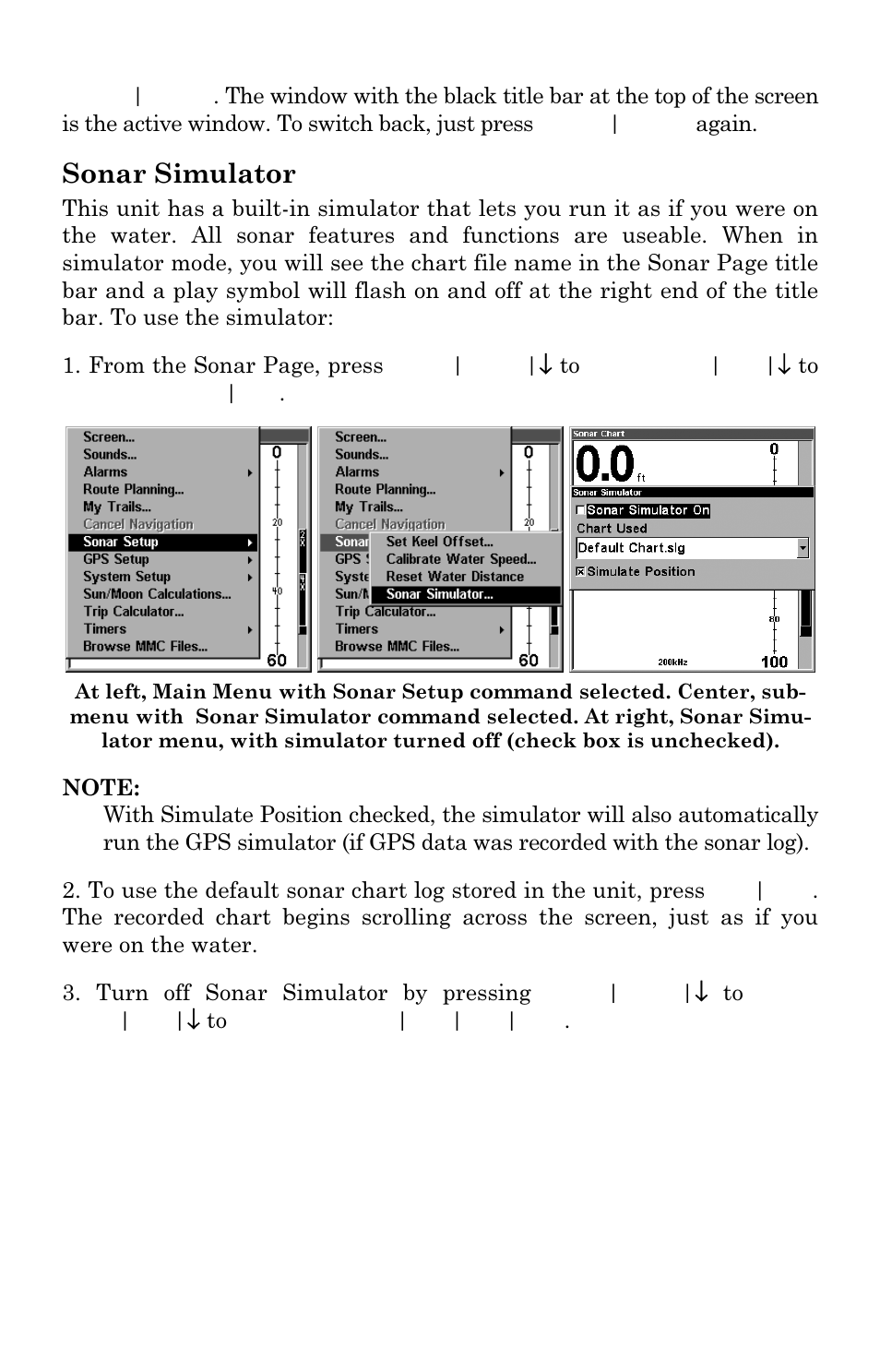 Sonar simulator | Eagle Electronics FishElite User Manual | Page 92 / 204