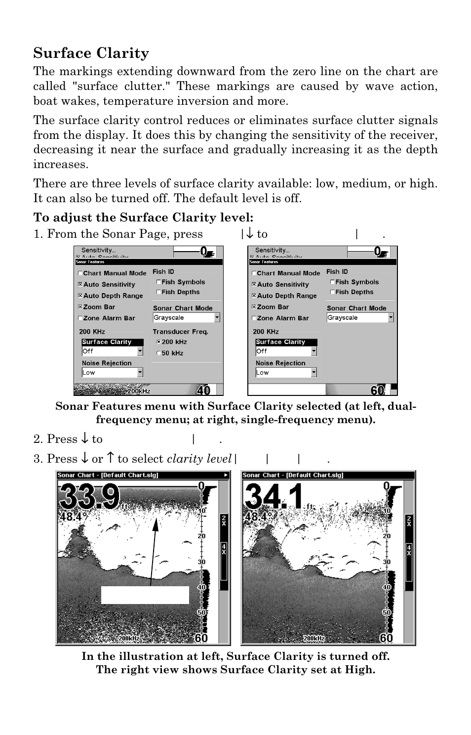 Surface clarity | Eagle Electronics FishElite User Manual | Page 95 / 204