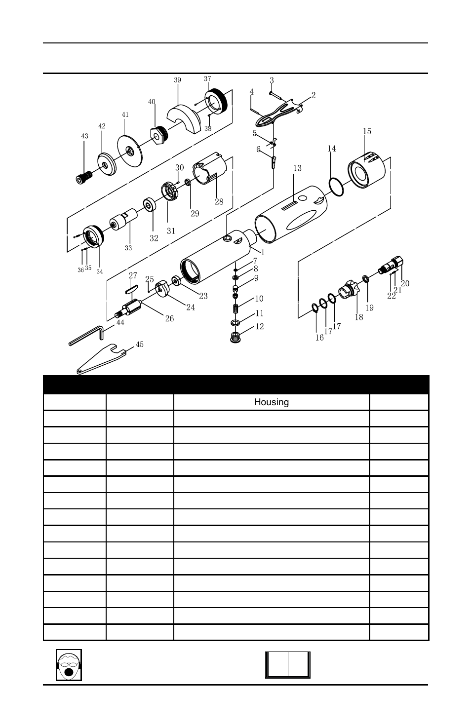 Parts breakdown, Index part description qty | Eagle Pump & Compressor EGA510 User Manual | Page 6 / 8