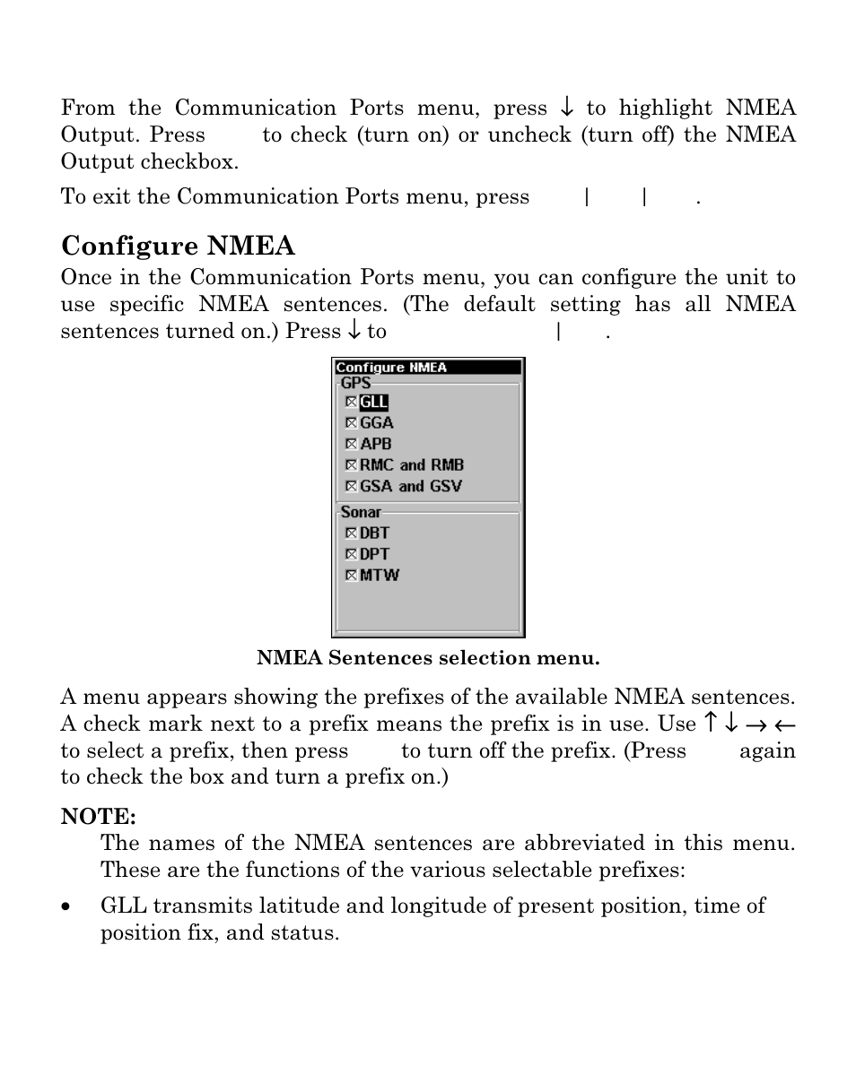 Configure nmea | Eagle Electronics CUDA 240I S User Manual | Page 7 / 8