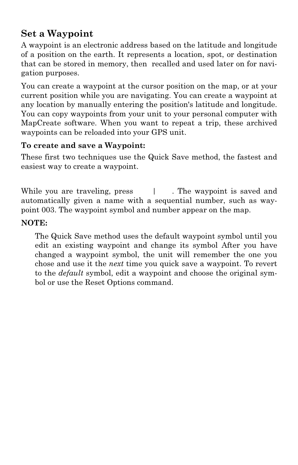 Set a waypoint | Eagle Electronics SeaCharter 502cDF User Manual | Page 111 / 196