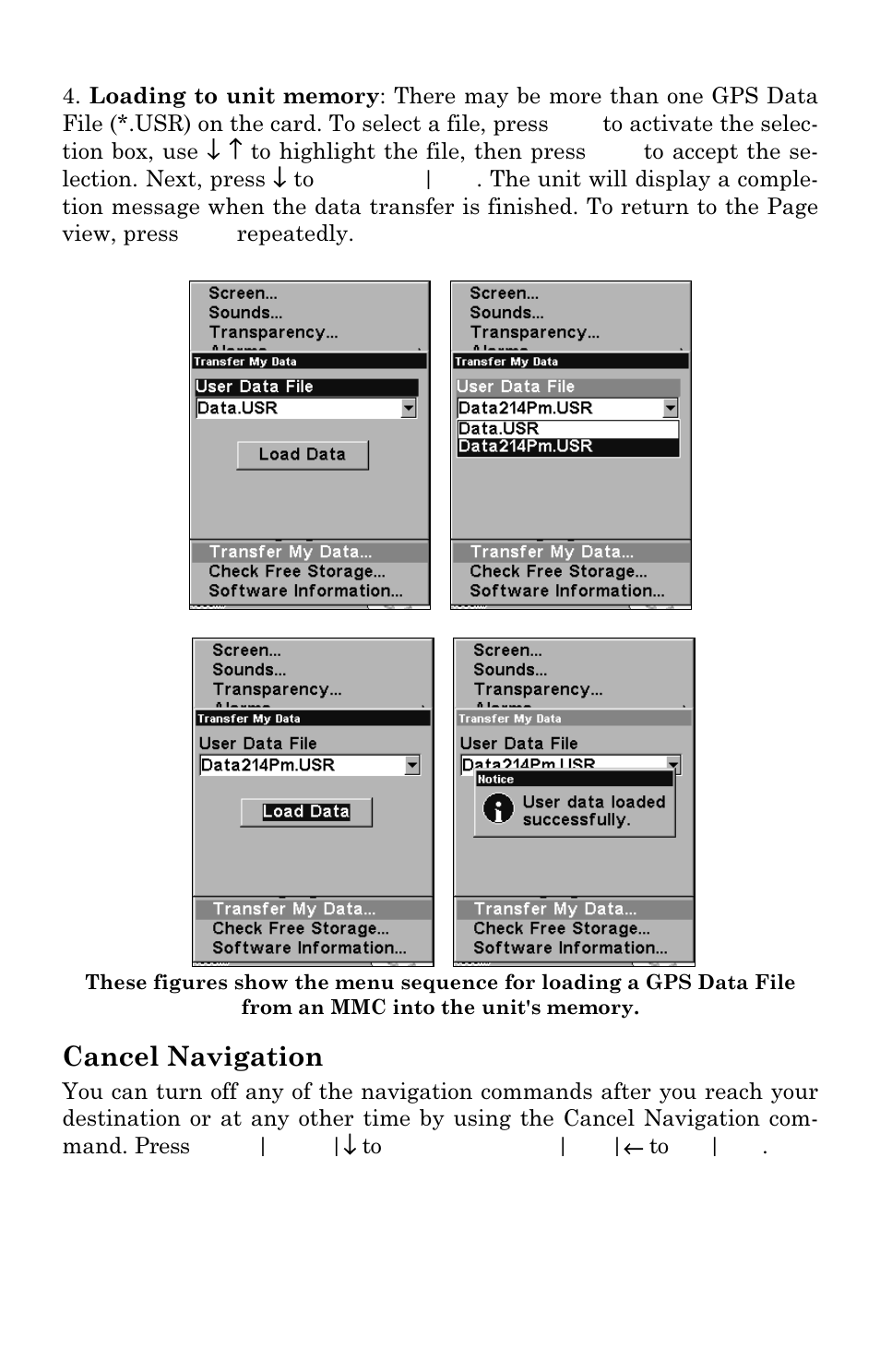 Cancel navigation | Eagle Electronics SeaCharter 502cDF User Manual | Page 124 / 196