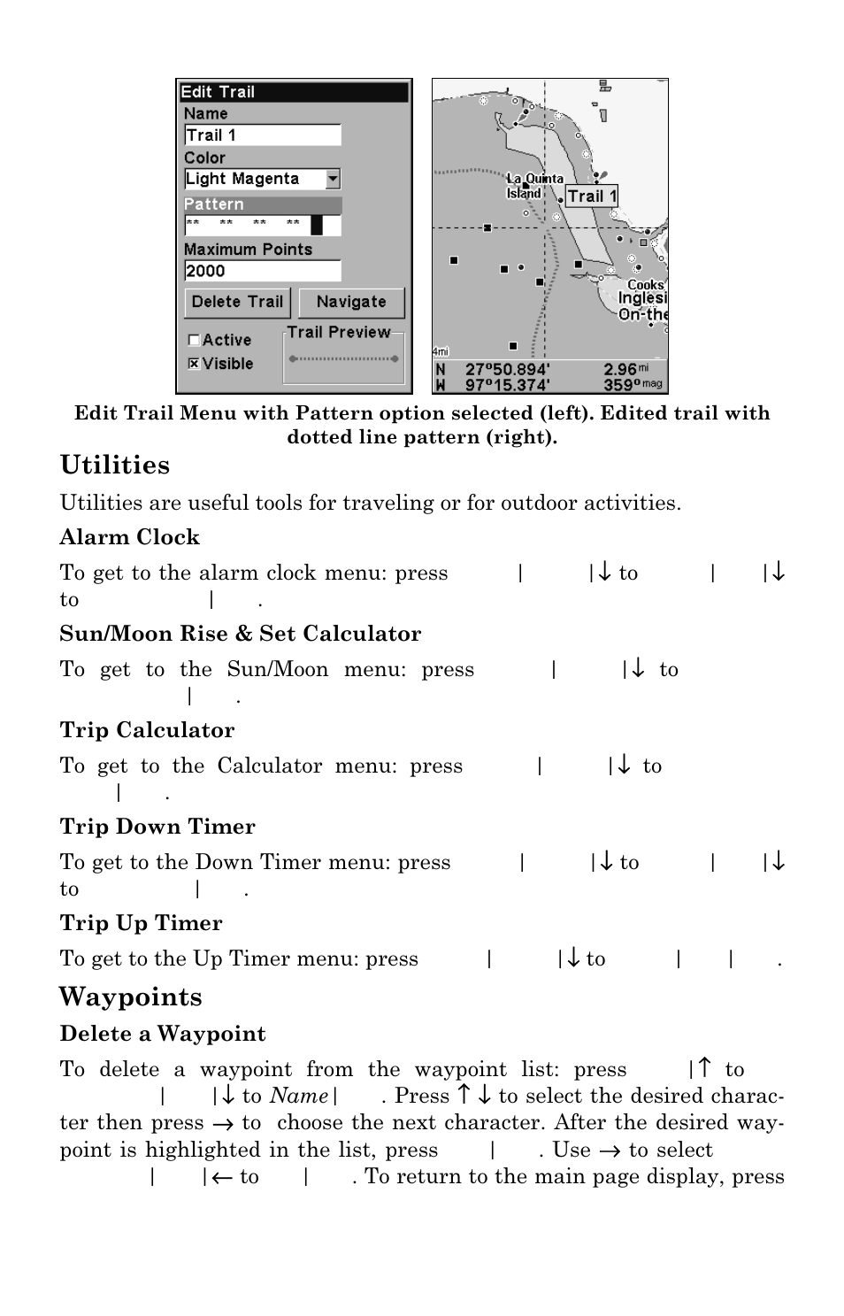 Utilities, Waypoints | Eagle Electronics SeaCharter 502cDF User Manual | Page 135 / 196