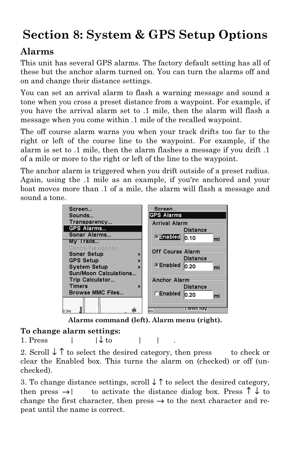 Alarms | Eagle Electronics SeaCharter 502cDF User Manual | Page 139 / 196