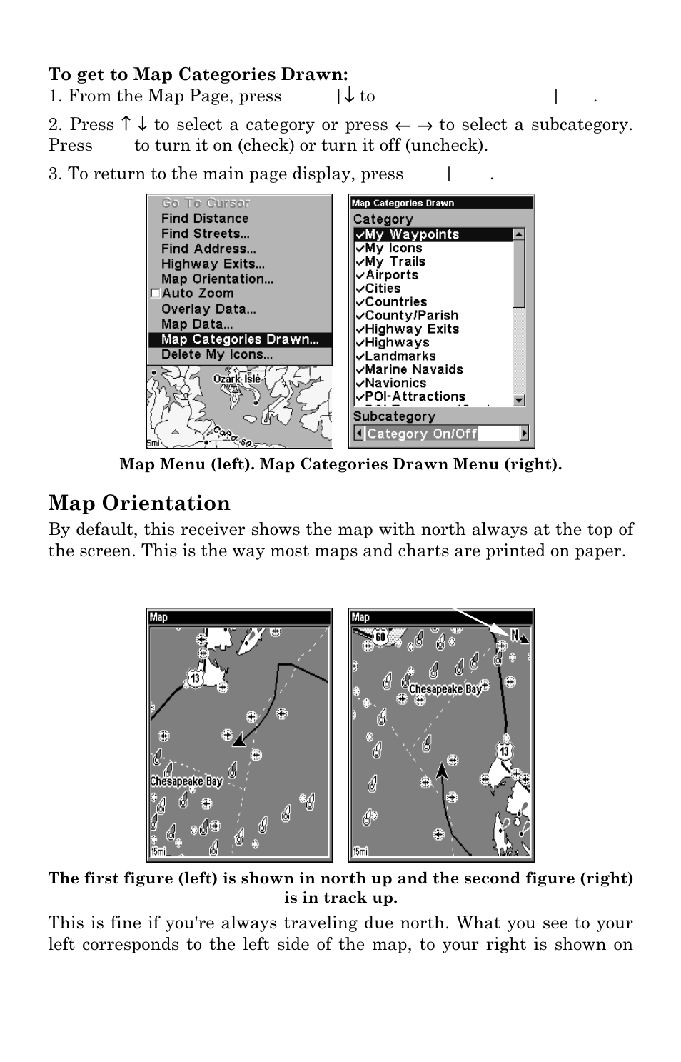 Map orientation | Eagle Electronics SeaCharter 502cDF User Manual | Page 151 / 196