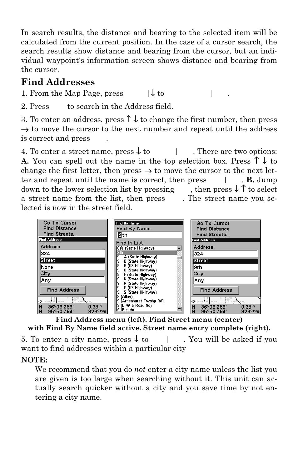 Find addresses | Eagle Electronics SeaCharter 502cDF User Manual | Page 170 / 196