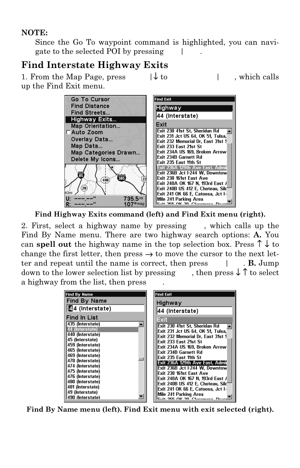 Find interstate highway exits | Eagle Electronics SeaCharter 502cDF User Manual | Page 173 / 196