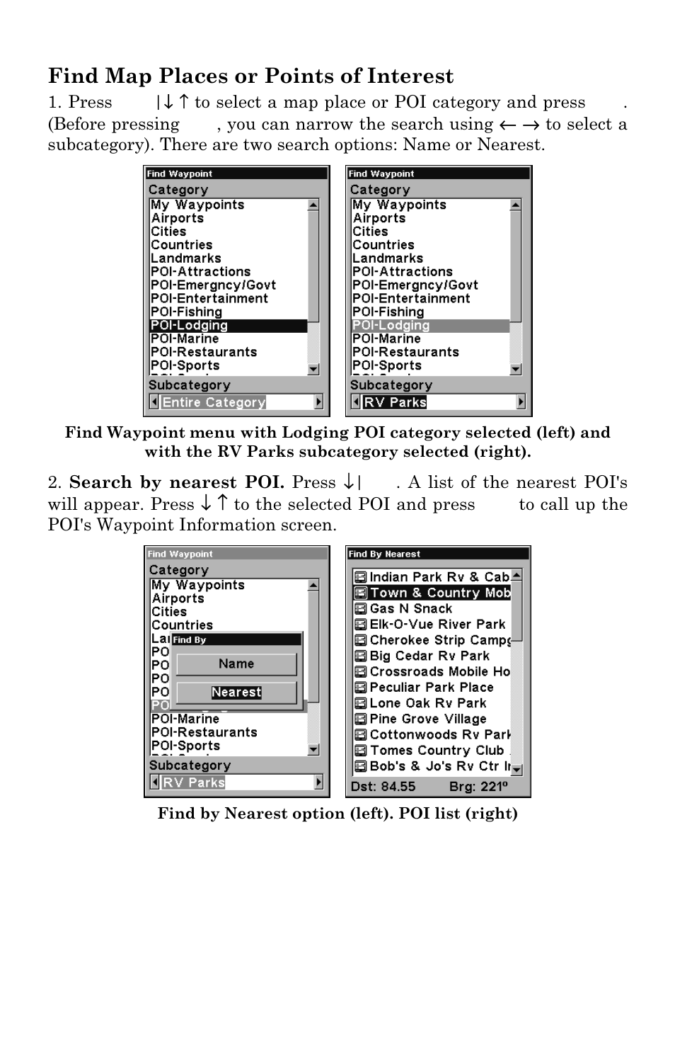 Find map places or points of interest | Eagle Electronics SeaCharter 502cDF User Manual | Page 175 / 196