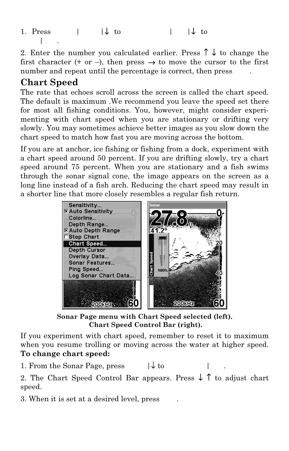 Chart speed | Eagle Electronics SeaCharter 502cDF User Manual | Page 63 / 196