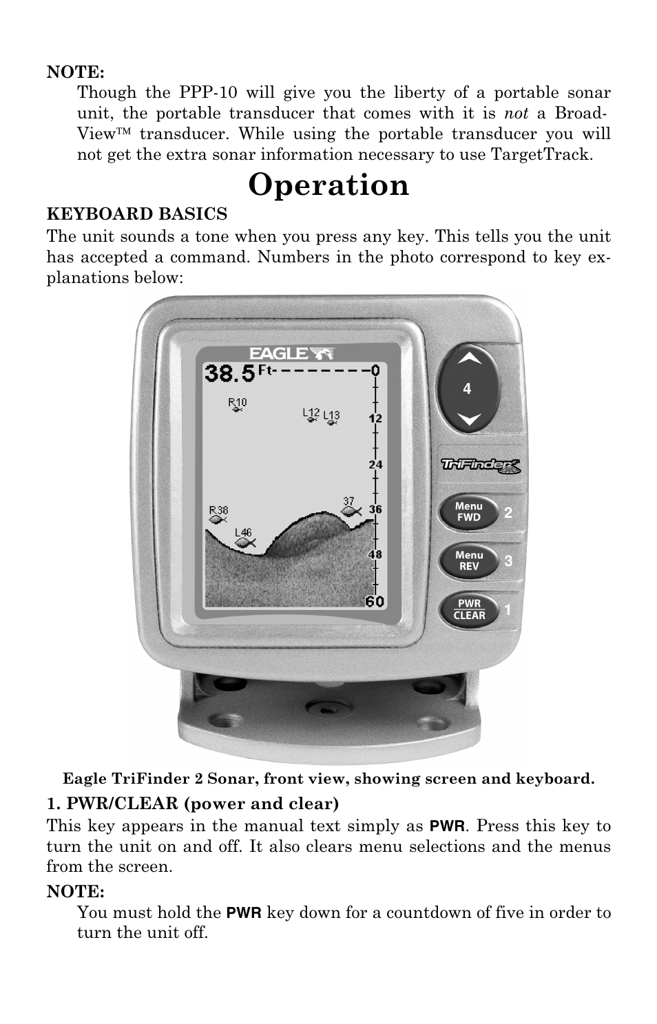 Operation | Eagle Electronics TRIFINDER 2 User Manual | Page 22 / 56