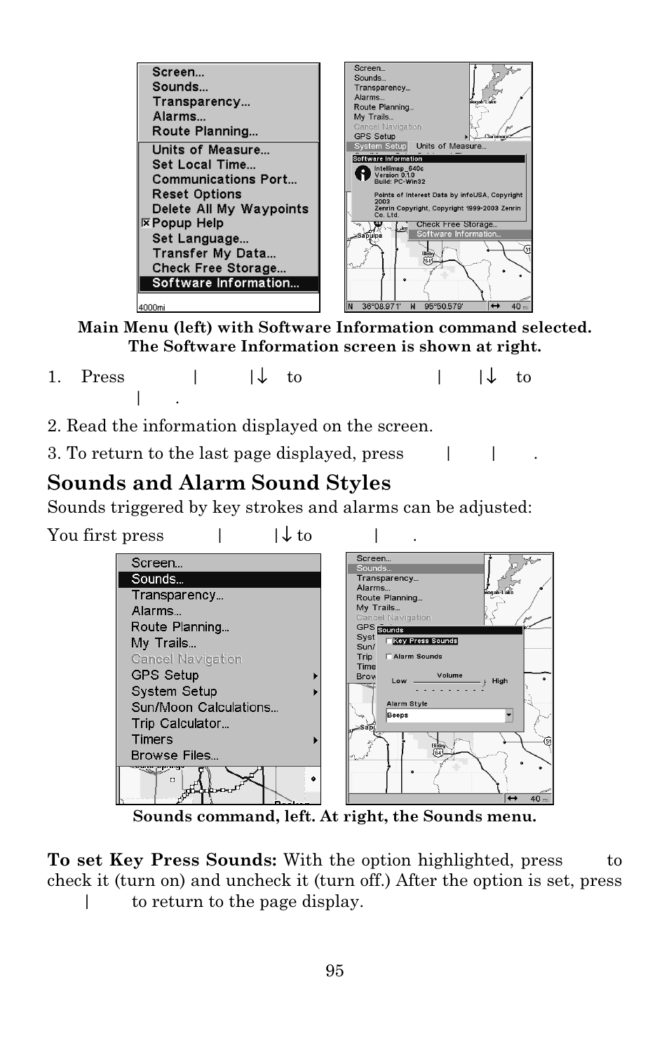 Sounds and alarm sound styles | Eagle Electronics IntelliMap 640C User Manual | Page 101 / 136