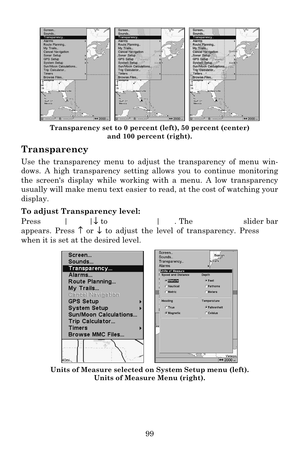 Transparency | Eagle Electronics IntelliMap 640C User Manual | Page 105 / 136