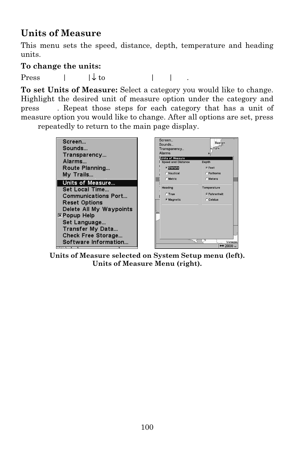 Units of measure | Eagle Electronics IntelliMap 640C User Manual | Page 106 / 136