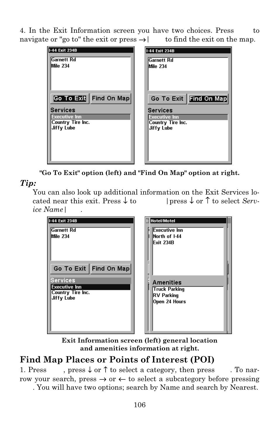 Find map places or points of interest (poi) | Eagle Electronics IntelliMap 640C User Manual | Page 112 / 136