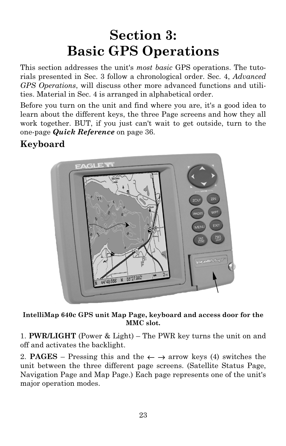 Keyboard | Eagle Electronics IntelliMap 640C User Manual | Page 29 / 136