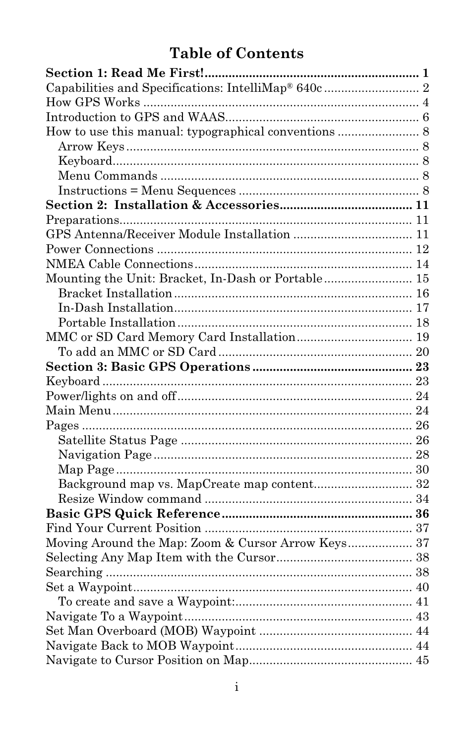 Eagle Electronics IntelliMap 640C User Manual | Page 3 / 136